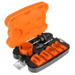 JUEGO DE 4 SIERRAS COPA DE ACERO AL  CARBON Y 1GUIA 